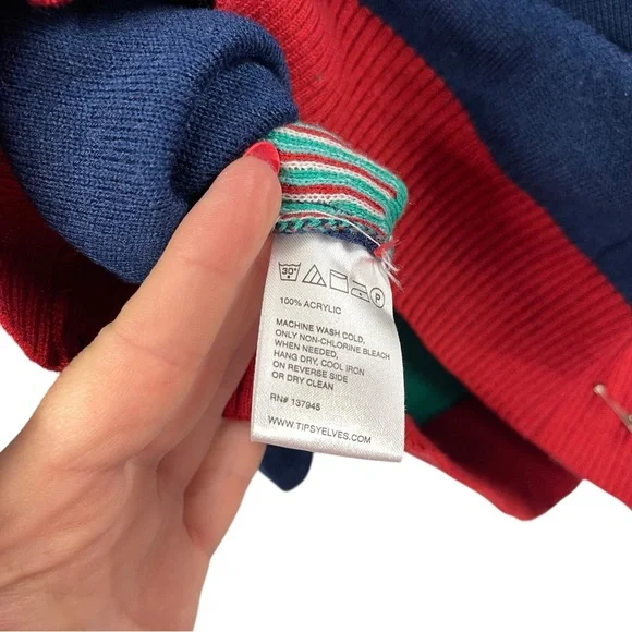 not so ugly Christmas sweater mermaid Santa tipsy elf small blue - Picture 7 of 8